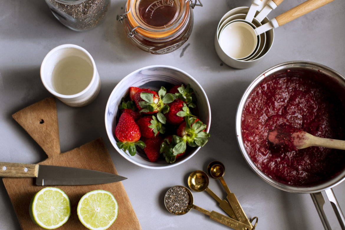 Geléia de morango com chia